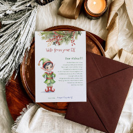 Kinder kerstman Elf Boy Hallo Letter Uitnodiging