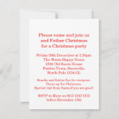 Kinder Kerstman feestuitnodiging wit & rood Kaart (Achterkant)