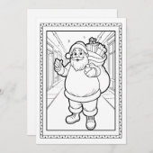 Kinder Kerstman Kleuren Kerst Flat Note Kaart (Voorkant / Achterkant)