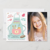 Kinder keuken verjaardagsuitnodiging keuken bakken kaart (Voorkant)