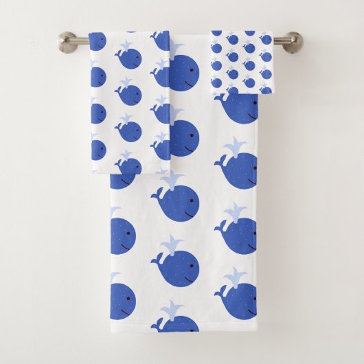 Kinder keukenset voor blauwe walvis bad handdoek (Insitu)