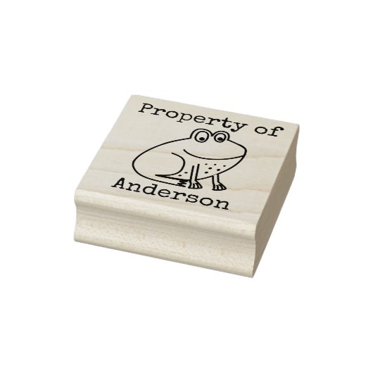Kinder kikker Gepersonaliseerd eigendom van Cartoo Rubberstempel (Stempel)