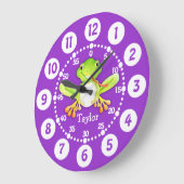 Kinder kikker paarse groene klok (Hoek)