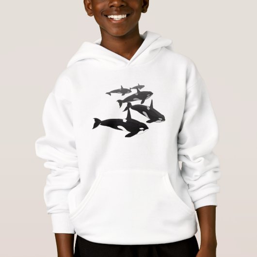Kinder Killer Whale Hoodie Orca Whale Art Sweatshi (Voorkant)