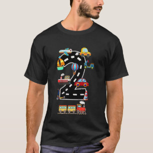 Kinder Kinder 2 jaar oud vervoer Verjaardag auto T T-shirt
