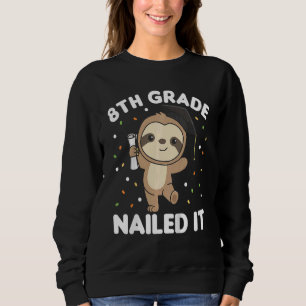 Kinder Kinder 8e klas genageld IT Sloth Afstuderen Trui