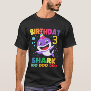Kinder Kinder Baby Haaien 3 jaar Oude derde verjaa T-shirt