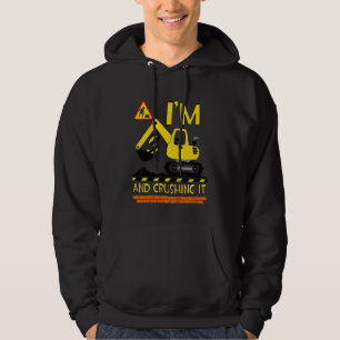 Kinder Kinder Bouw 5e Verjaardag 5 jaar oud Di Hoodie