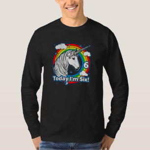 Kinder Kinder Leuke Eenhoorn 6e Verjaardag Spranke T-shirt