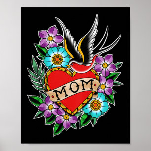 Kinder Kinder Moeder Hart Tattoo Poster