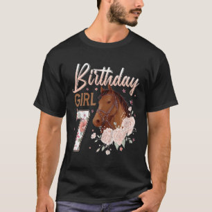 Kinder Kinder paarden 7e geboorte meisje B dag 7 j T-shirt