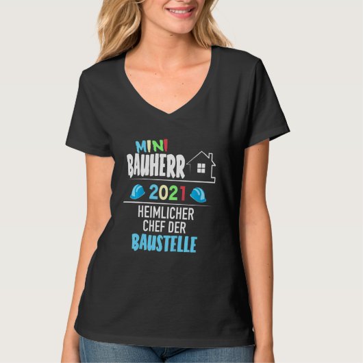 Kinder Kinderen Mini Bouwer Idee Topping Party H T-shirt (Voorkant)