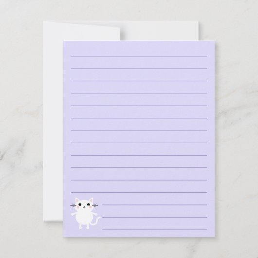 Kinder Kitty Cat Schattigee platte Briefpapier Kaa Bedankkaart (Achterkant)