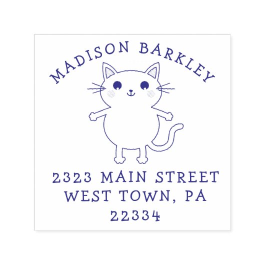 Kinder kitty kat schattig retour adres stempel (Design)