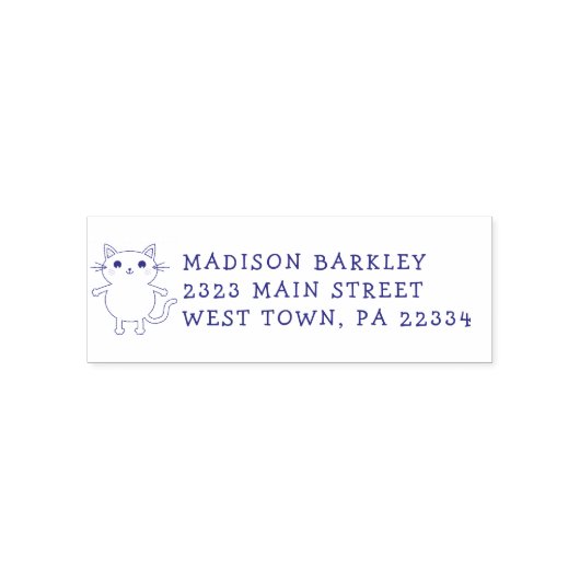 Kinder kitty kat schattig retour adres stempel (Design)