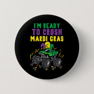 Kinder klaar om Mardi Gras Monster Truck Boys te m Ronde Button 5,7 Cm