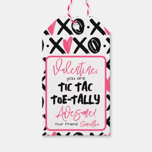 Kinder Klasse Tic Tac Toe Tally Geweldige Valentij Cadeaulabel (Voorkant)