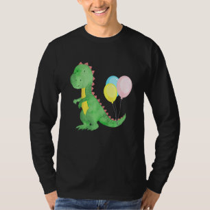 Kinder kleine dinosaurus met kleurrijke ballonnen t-shirt