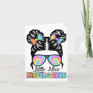 Kinder kleine juffrouw kleuterschool Messy Bun Sun Kaart