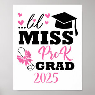Kinder Kleine Miss Pre-k Afstudeerder Prek Afstude Poster