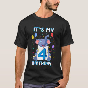 Kinder kleine olifant, vierde verjaardag Mijn verj T-shirt