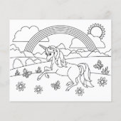 Kinder kleur me Unicorn regenboog (Achterkant)