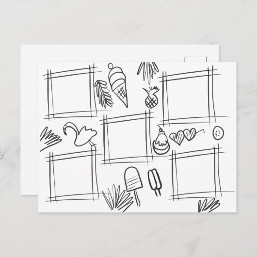 Kinder kleur Tropische vun Tekening Briefkaart (Voorkant / Achterkant)