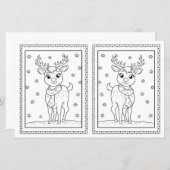Kinder Kleuren Reindeer Papier Kerst Kaart (Voorkant / Achterkant)