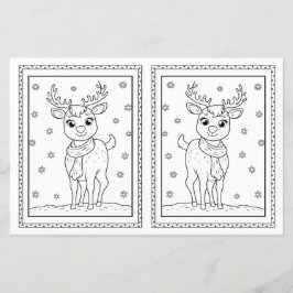 Kinder Kleuren Reindeer Papier Kerst Kaart