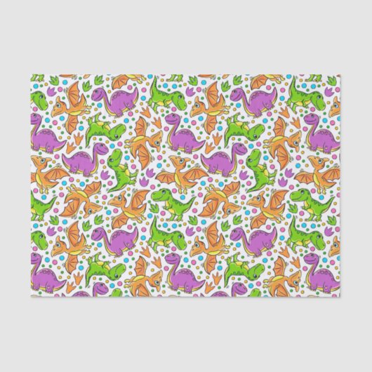 Kinder kleurige dinosaurussen tissuepapier (Voorkant)