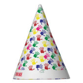 Kinder kleurige handdruk Birthday Feesthoedjes (Rechts)