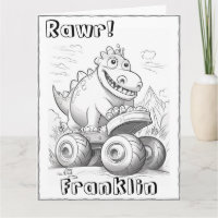 Kinder Kleurplaat Dinosaurus Monster Vrachtwagen V