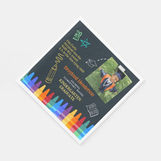 Kinder, kleurrijk elementair Afstuderen Servet (Hoek)
