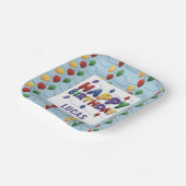 Kinder kleurrijke ballonnen Happy Birthday Paper B Papieren Bordje (Gebogen)