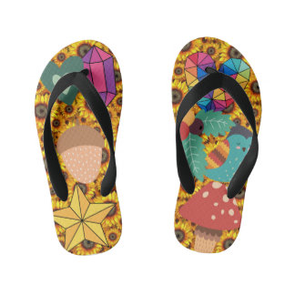 Kinder kleurrijke Clipart Collage Flowers Star Rai Kinder Teenslippers
