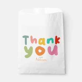Kinder kleurrijke dank u 1e verjaardag bedankzakje