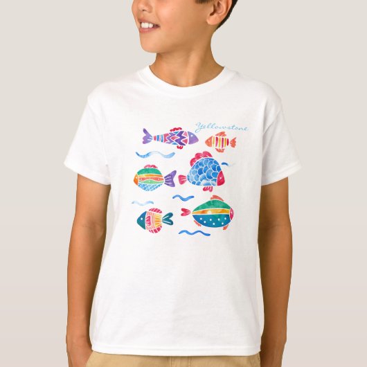 Kinder kleurrijke Fish Yellowstone T-shirt (Voorkant)
