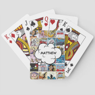 Kinder kleurrijke koele kenmerken Collage naam Pokerkaarten
