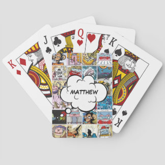 Kinder kleurrijke koele kenmerken Collage naam Pokerkaarten