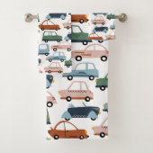 Kinder kleurrijke Retro-auto en vrachtwagenpatroon Bad Handdoek (Insitu)
