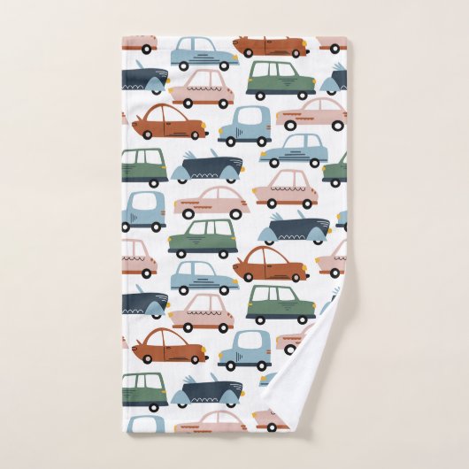 Kinder kleurrijke Retro-auto en vrachtwagenpatroon Bad Handdoek (Handdoek)