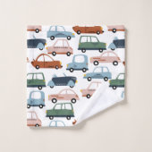 Kinder kleurrijke Retro-auto en vrachtwagenpatroon Bad Handdoek (Wasdoekje)