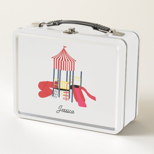 Kinder Kleurrijke Speelplaats Aangepaste Naam (Voorkant)