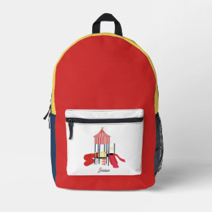 Kinder Kleurrijke Speeltuin Custom Name School Bedrukte Rugzak