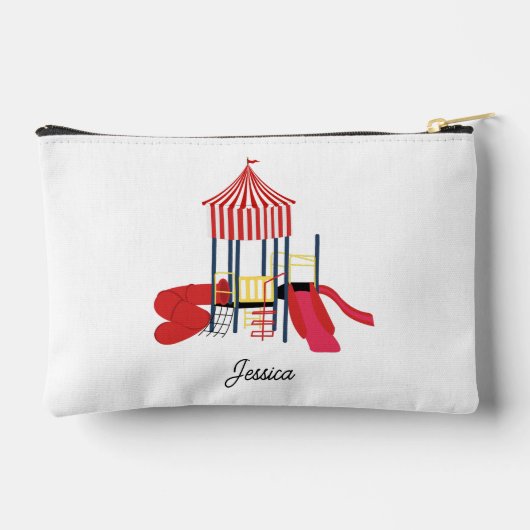 Kinder Kleurrijke Speeltuin Custom Name School Etui (Achterkant)