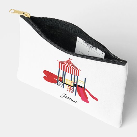 Kinder Kleurrijke Speeltuin Custom Name School Etui (Open)