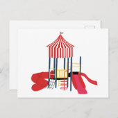 Kinder kleurrijke speeltuin feestdagenkaart (Voorkant / Achterkant)