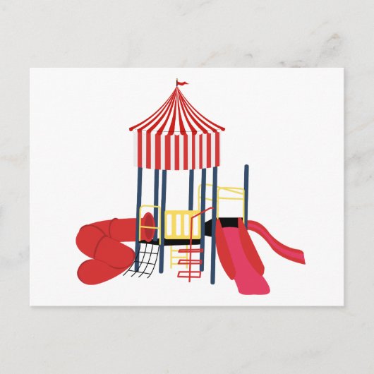 Kinder kleurrijke speeltuin feestdagenkaart (Voorkant)