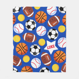 Kinder kleurrijke sport fleece deken