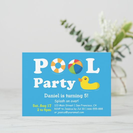 Kinder kleurrijke weekpartij Birthday Backyard Poo Kaart (Staand voorkant)